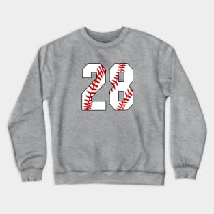 Baseball Number 28 #28 Baseball Shirt Jersey Favorite Player Biggest Fan Crewneck Sweatshirt